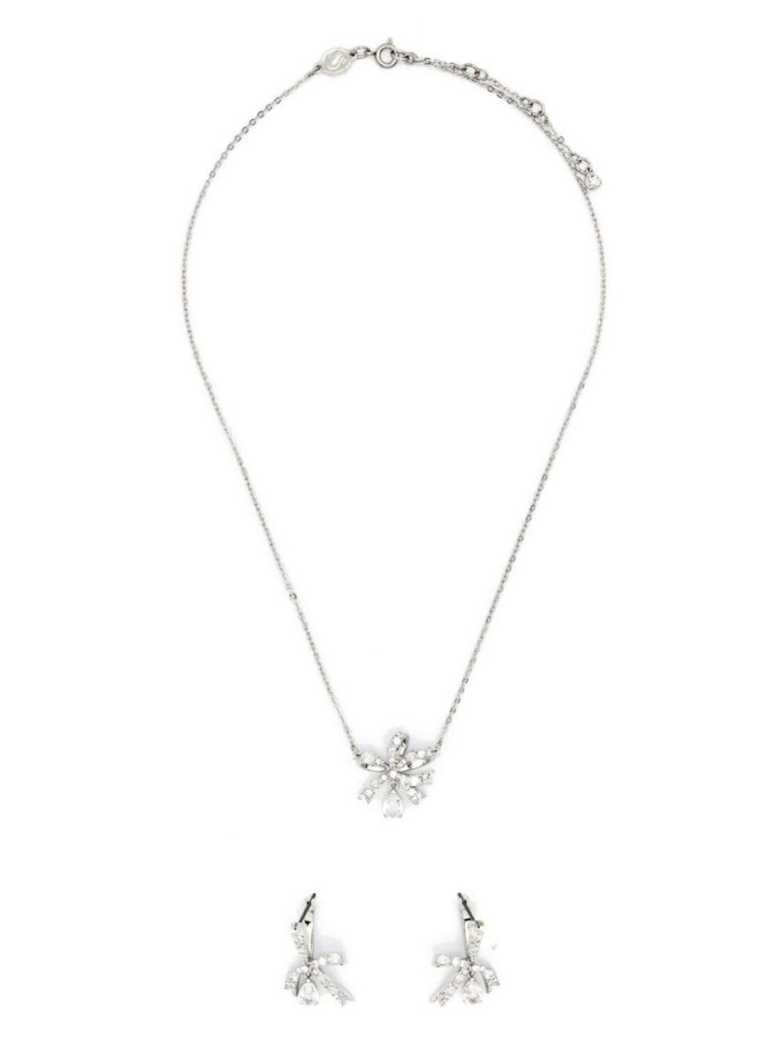 

Комплект Volta с бантом Swarovski, серебряный