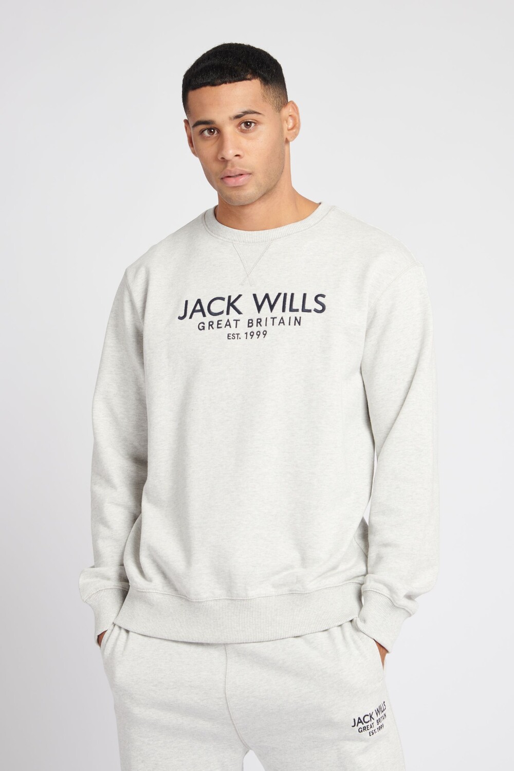 

Светло-серая толстовка Belvue с круглым вырезом и графикой Jack Wills, серый