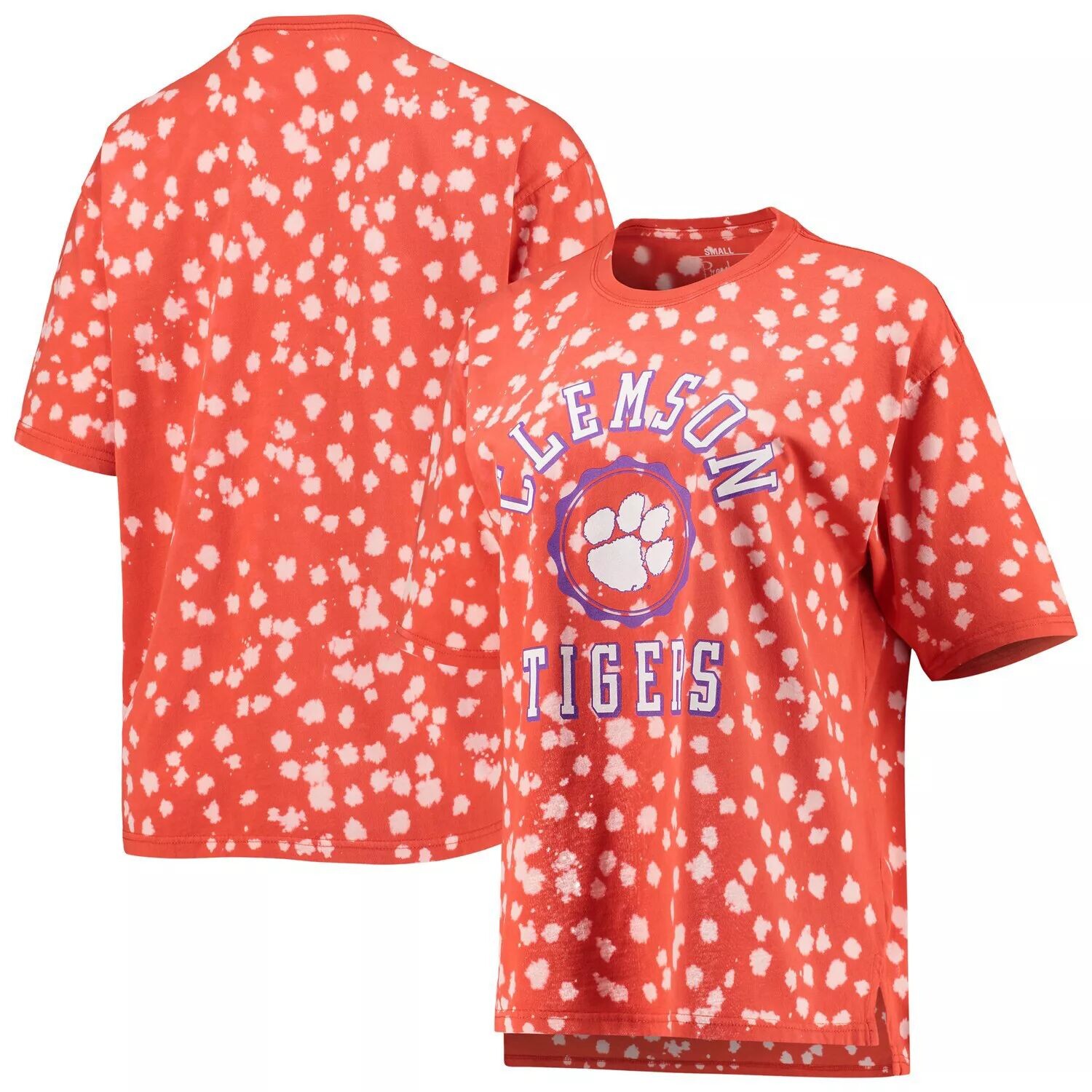 

Оранжевая женская футболка Pressbox Clemson Tigers Bishop Bleach Wash, Оранжевый