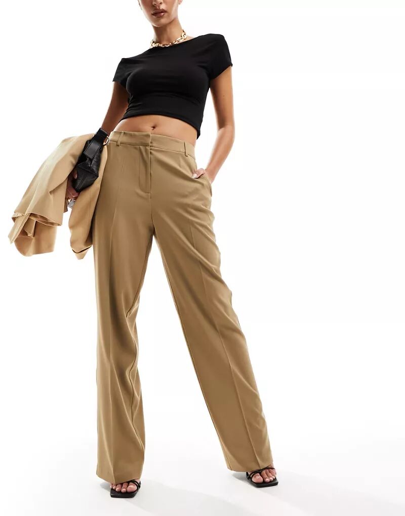 NA-KD – Элегантные брюки темно-бежевого цвета na kd – укороченный тренч бежевого цвета