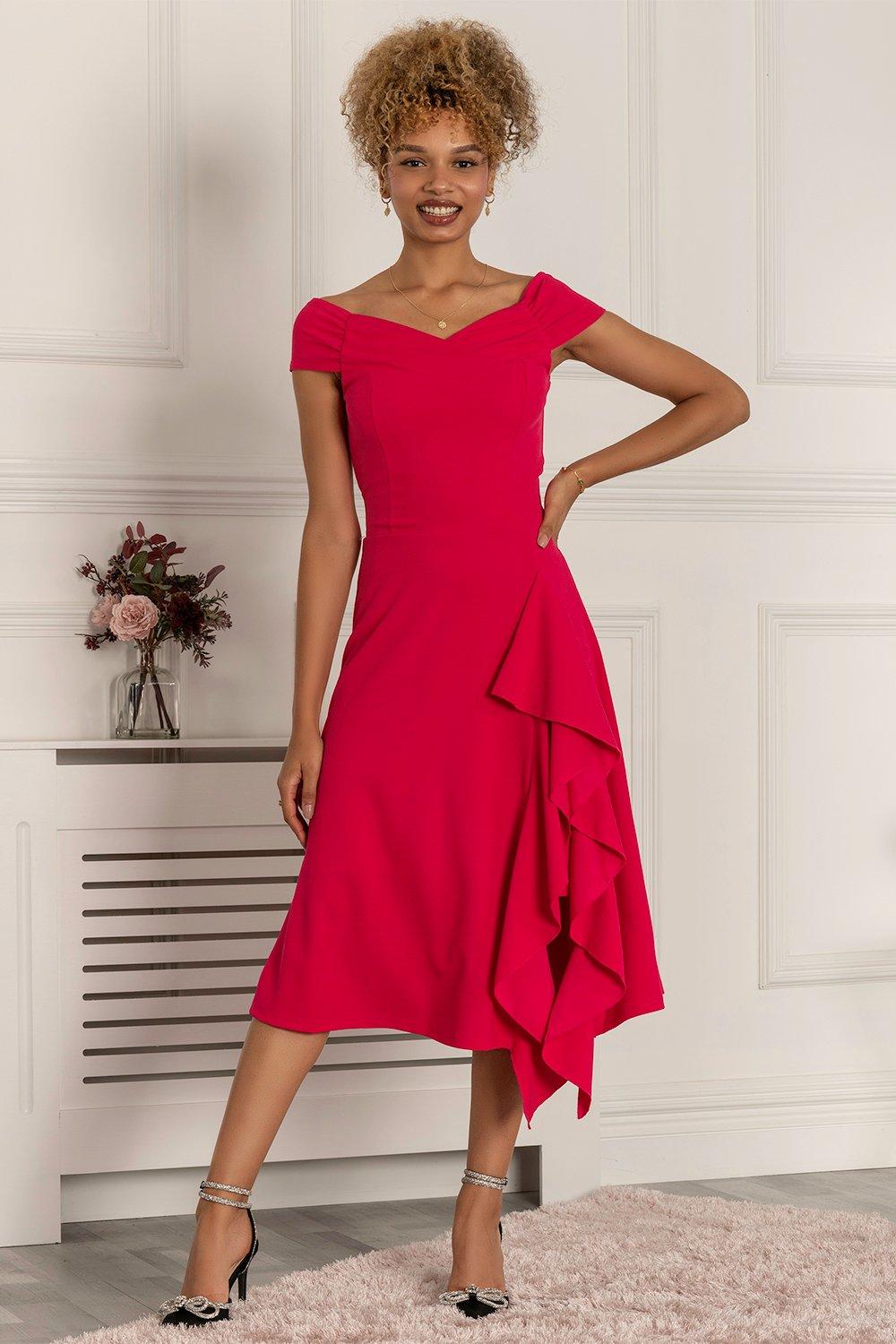 цена Расклешенное платье Desiree с оборками Jolie Moi, розовый