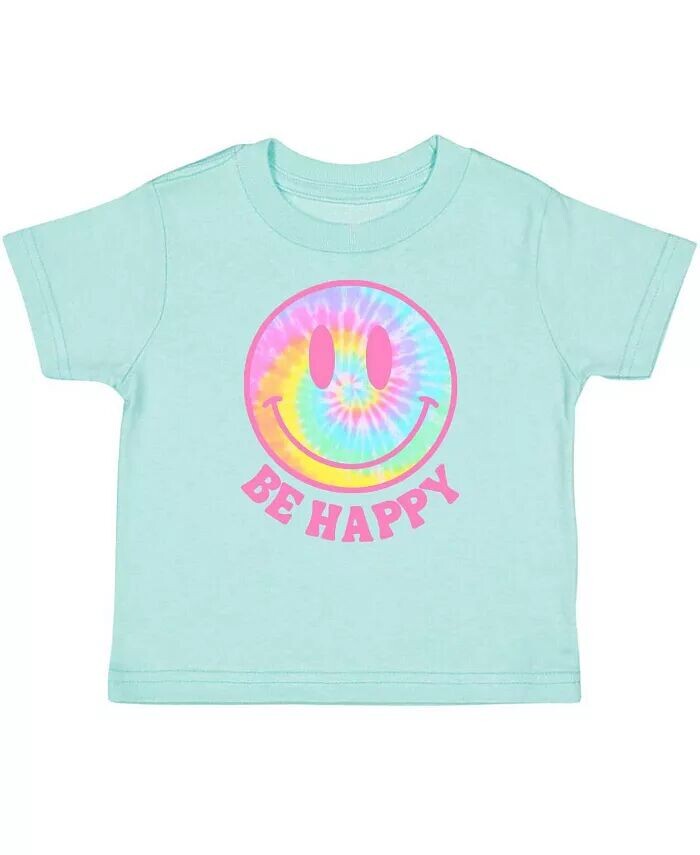

Футболка Be Happy с короткими рукавами для маленьких девочек Sweet Wink, синий