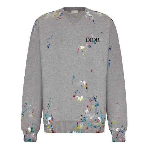 

Толстовка DIOR SS21 Cotton Drawing Print Sweater For Men White, серый