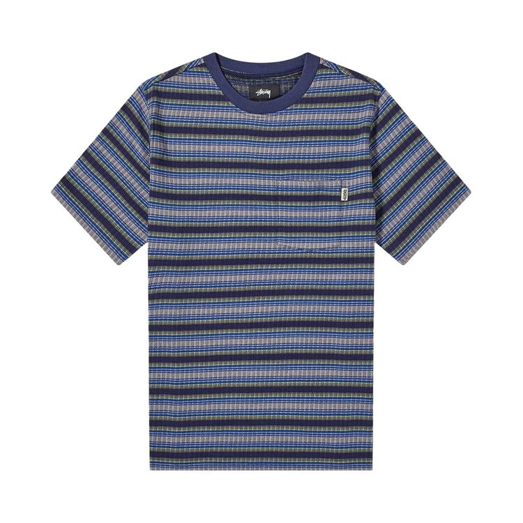 

Футболка Stussy Ombre Stripe Tee, темно-синий