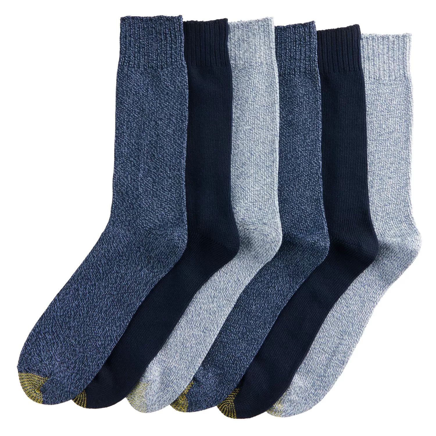 Мужские удлиненные носки GOLDTOE Hudson, 6 пар удлиненные рифленые носки