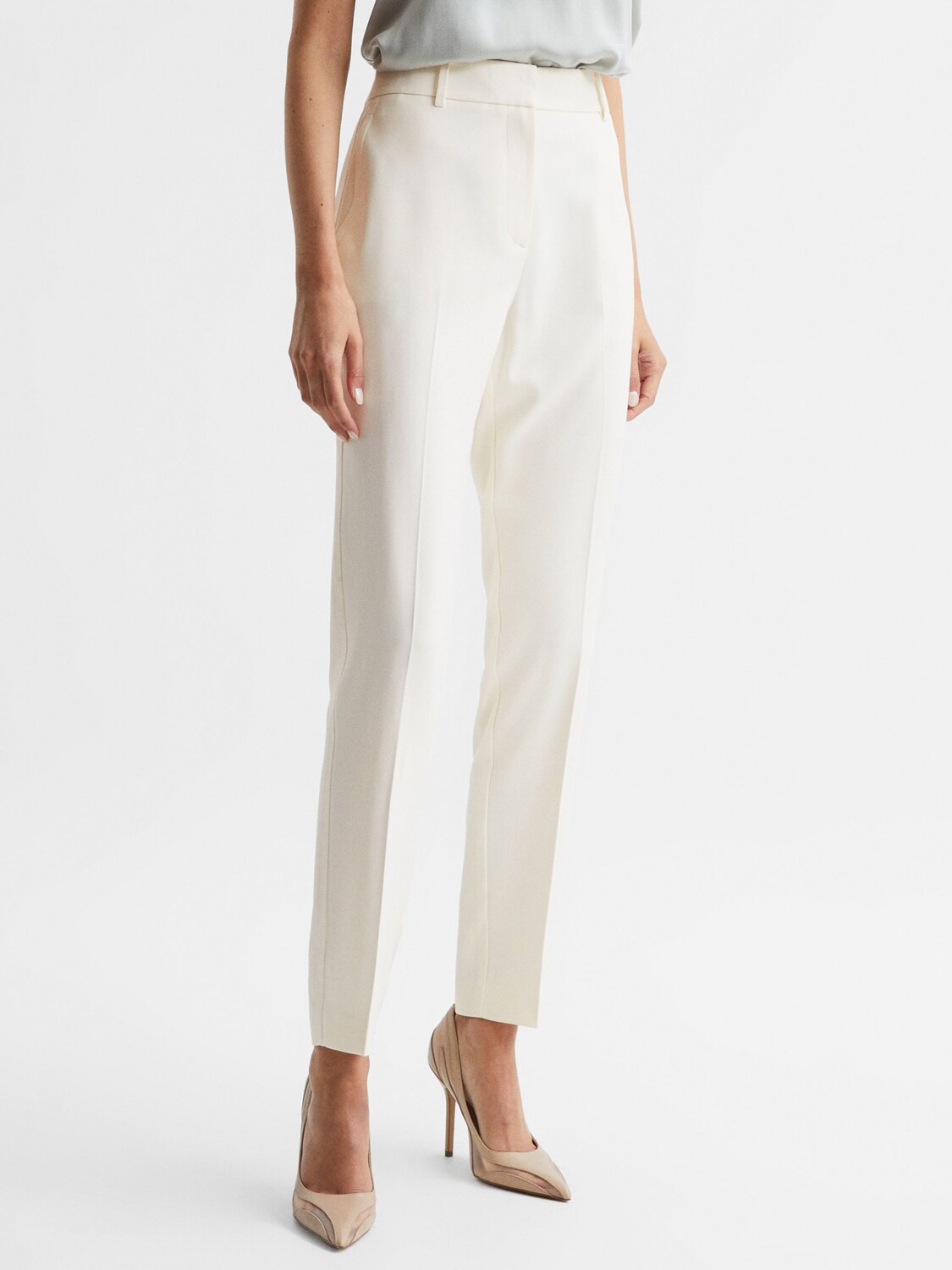 

Брюки узкого кроя Reiss Petite Ember, кремовые, Бежевый