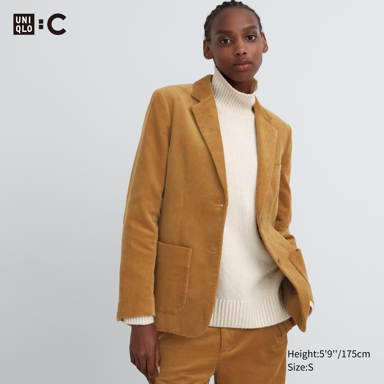 

Вельветовый пиджак Uniqlo, коричневый
