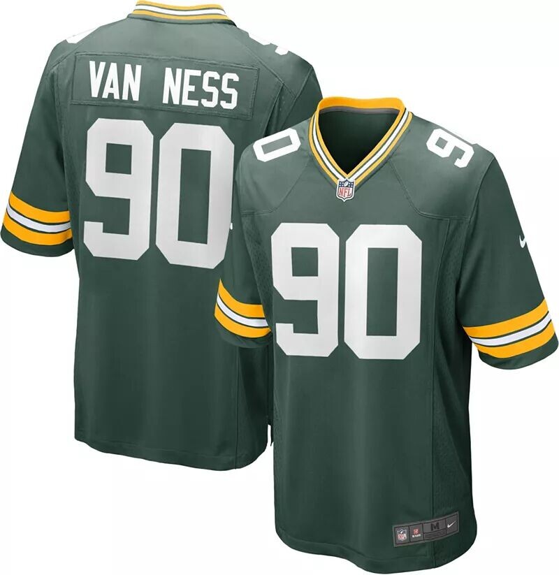 

Мужские джерси Nike Green Bay Packers Lukas Van Ness Green Game