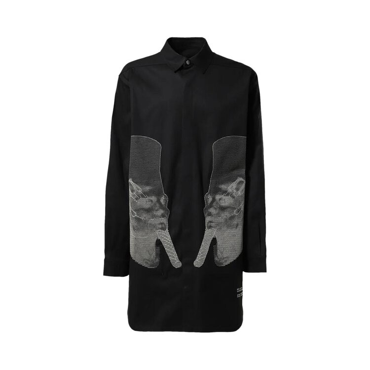 

Куртка Rick Owens Pharaoh Embroidered Shirt Jacket, черный