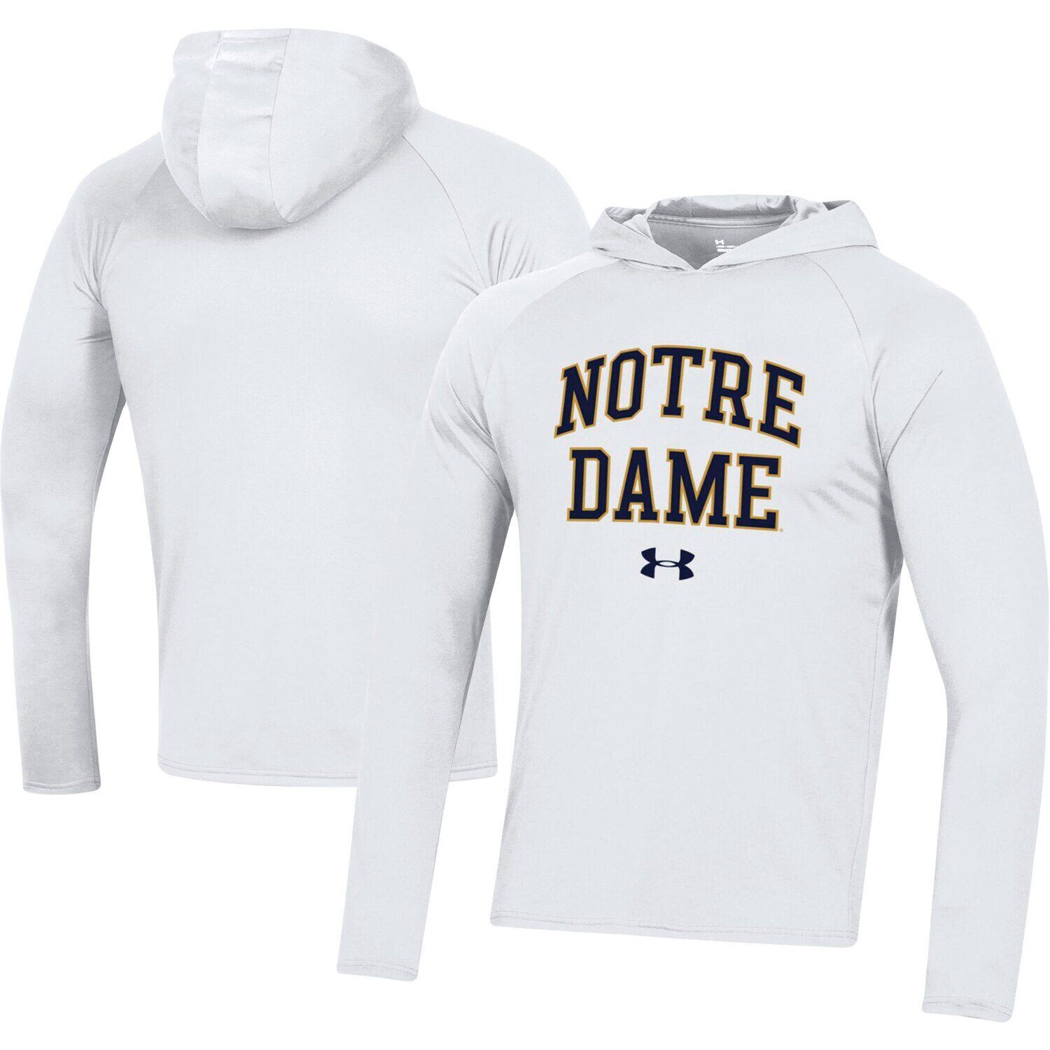 

Мужская белая худи с длинными рукавами и логотипом ирландской школы Notre Dame Fighting Irish School, футболка для выступлений Under Armour, Белый