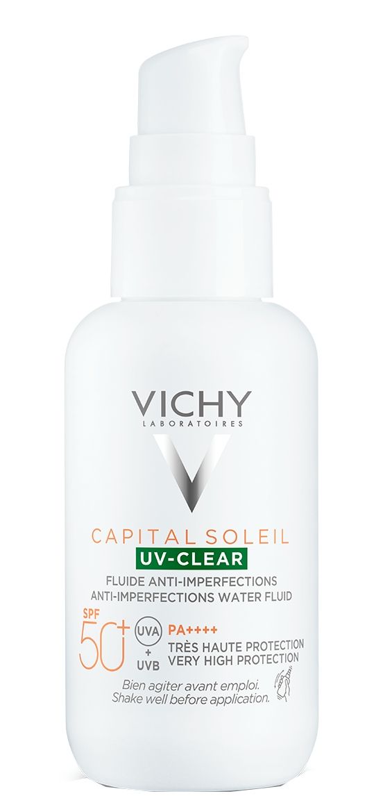 Vichy Capital Soleil UV Clear SPF50+ жидкость для лица, 40 ml vichy capital soleil спрей детcкий анти песок spf50 200 мл