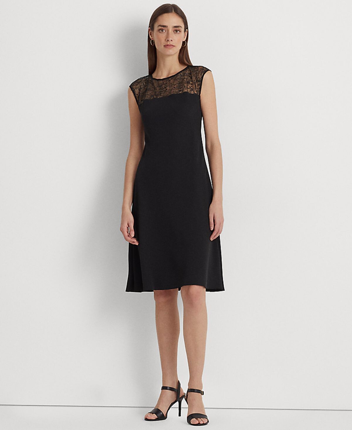 

Женское коктейльное платье из жоржета с бисером Lauren Ralph Lauren, черный