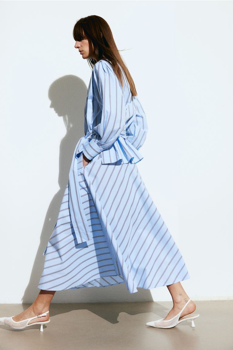 Круглая юбка H&M, синий юбка солнце полное счастье миди пояс на резинке размер 54 серый