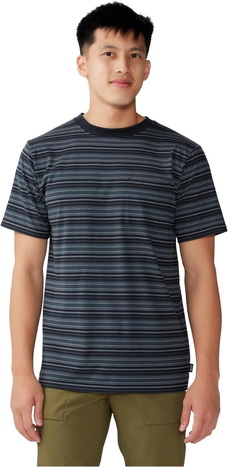 

Футболка Mountain Hardwear Low Exposure Short Sleeve, цвет Black Crag Stripe
