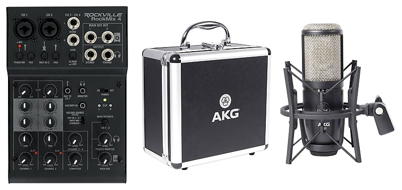 студийный микрофон akg p420 Студийный конденсаторный микрофон AKG P420+ROCKMIX 4