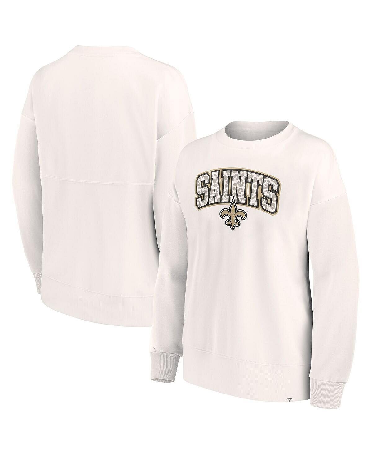 

Женский белый пуловер с логотипом New Orleans Saints Leopard Team Fanatics, белый