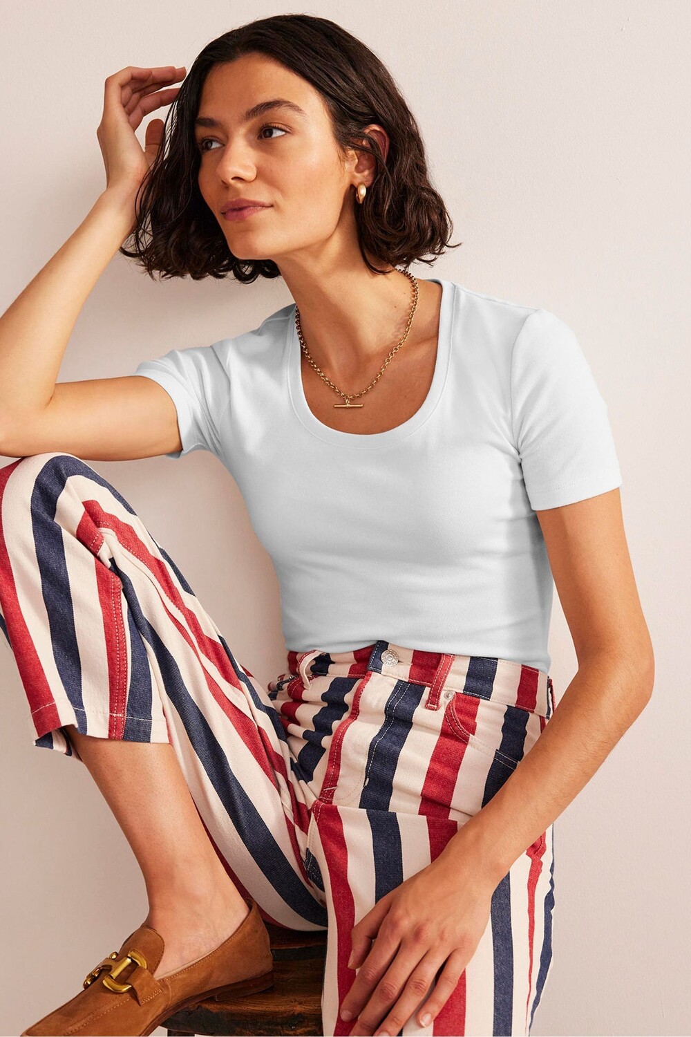 

Футболка Essential Boden из джерси Boden, белый