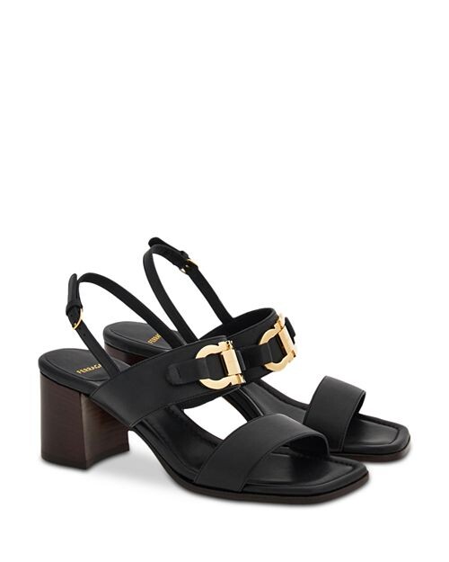 

Женские босоножки Lou Gancini на блочном каблуке Ferragamo, цвет Black