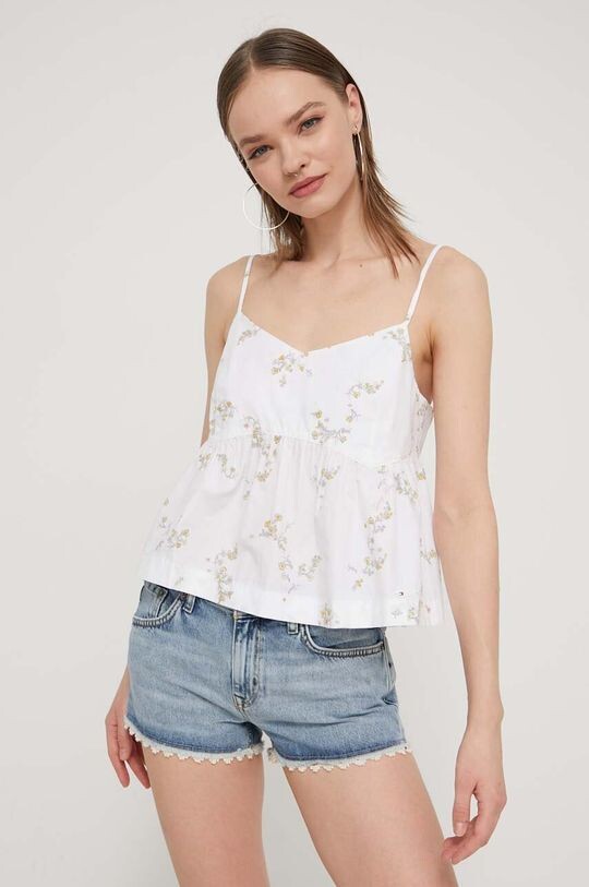

Хлопковая блузка Tommy Jeans, белый
