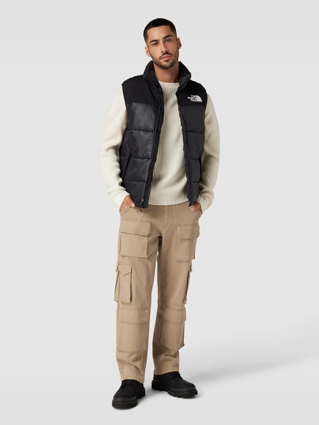 

Стеганый жилет с вышивкой логотипа The North Face, черный