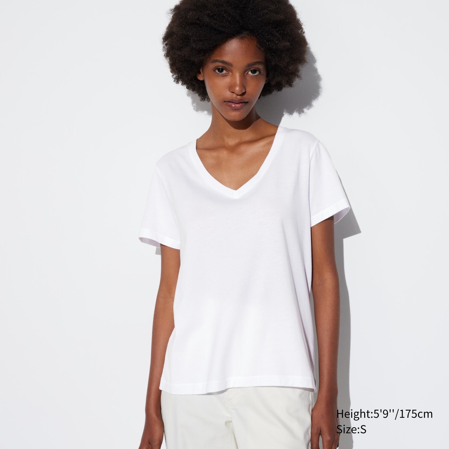 

Футболка Uniqlo Supima с V-образным вырезом, белый