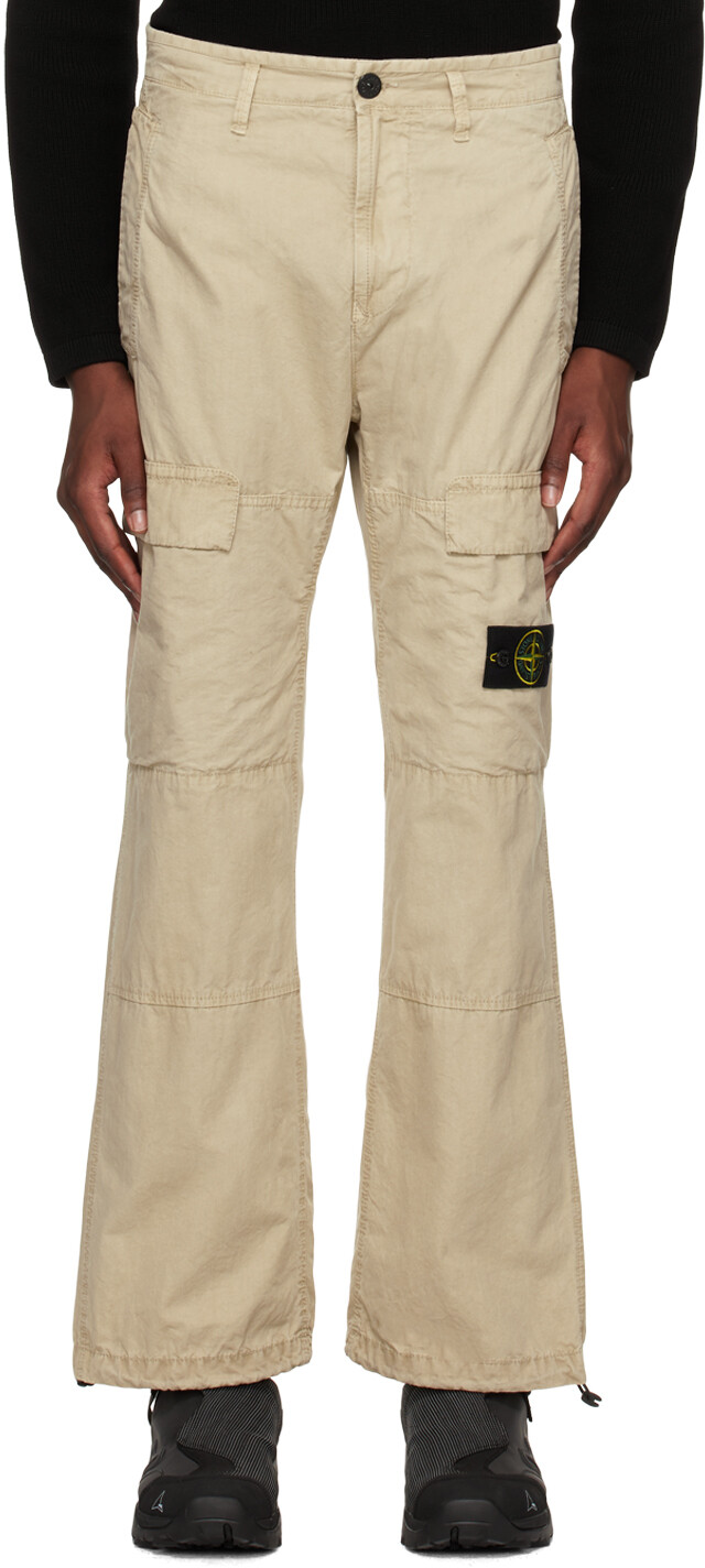 

Бежевые брюки карго с нашивками Stone Island, цвет Sand