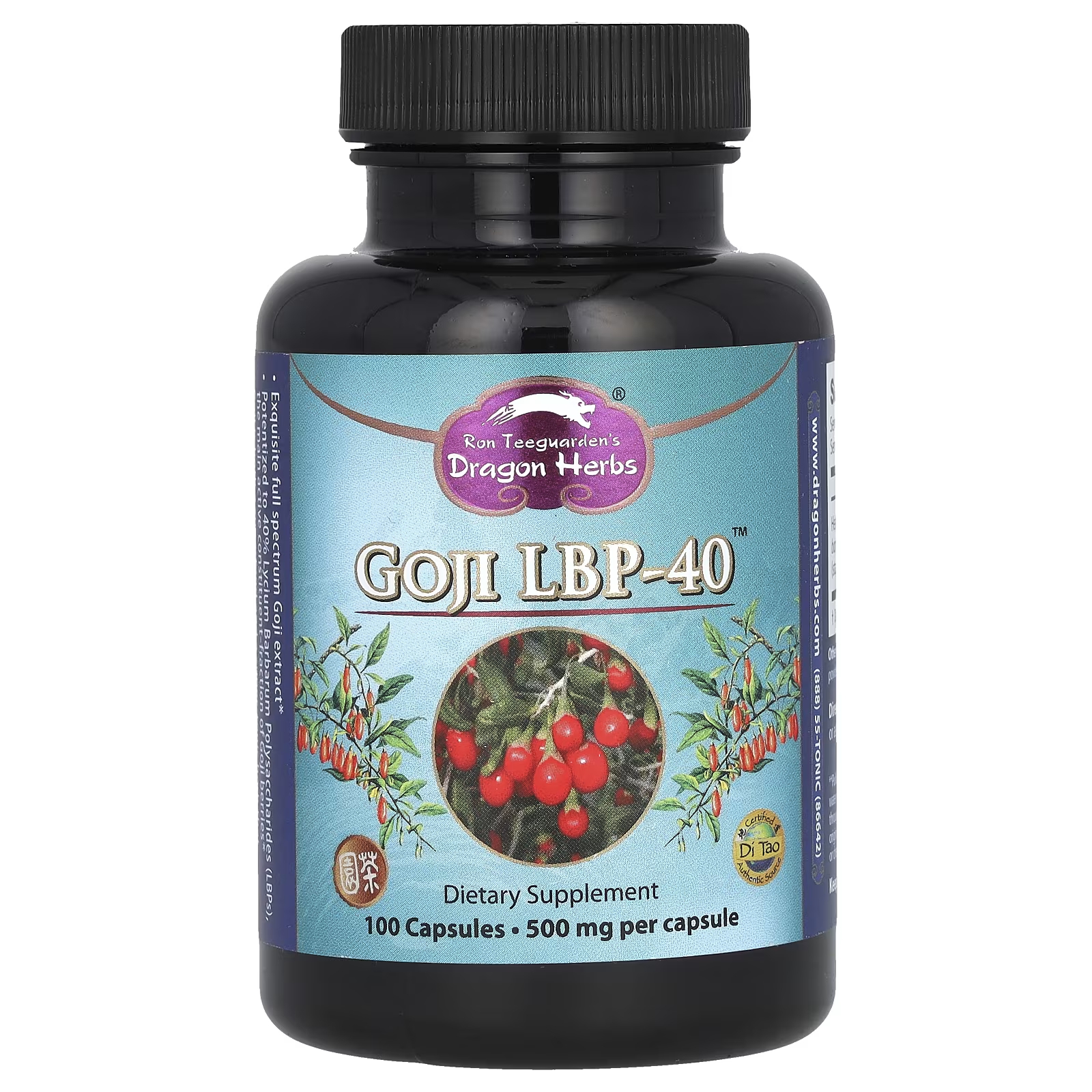 Пищевая добавка Dragon Herbs Ron Teeguarden LBP-40 1500 мг годжи, 100 капсул