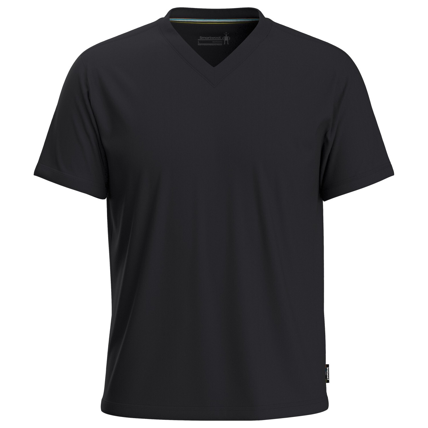 Рубашка из мериноса Smartwool Perfect V Neck Tee, черный футболка smartwool merino plant based dye short sleeve tee цвет canary