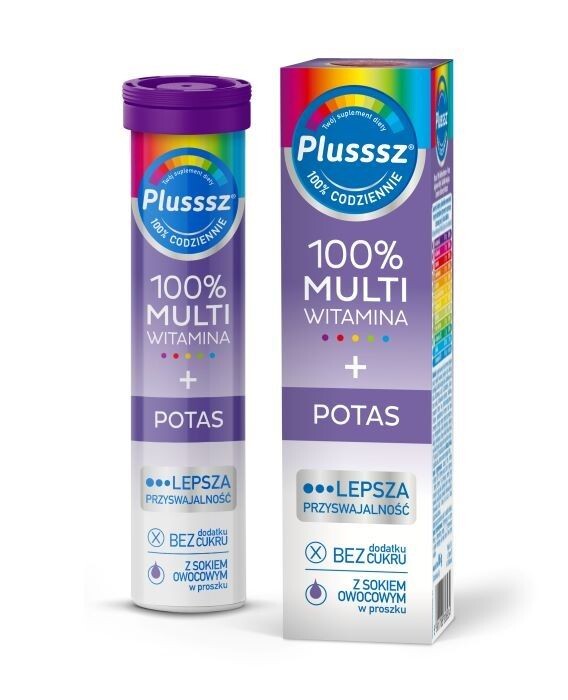

Набор витаминов и минералов Plusssz 100% Multiwitamina + Potas Tabletki, 20 шт