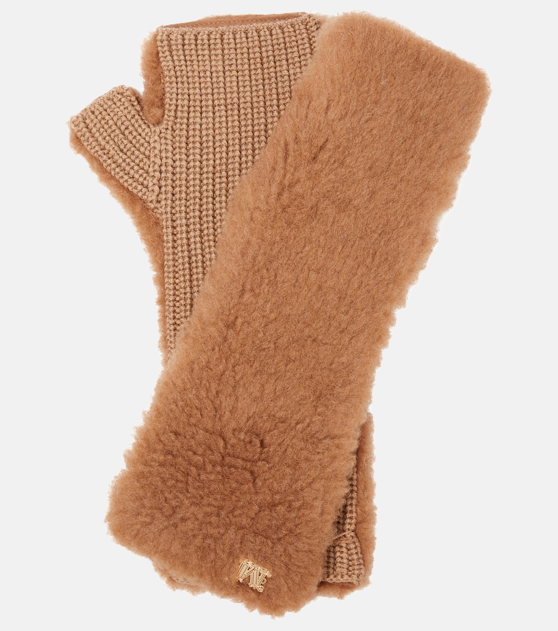 Тедди-перчатки manny без пальцев Max Mara, коричневый