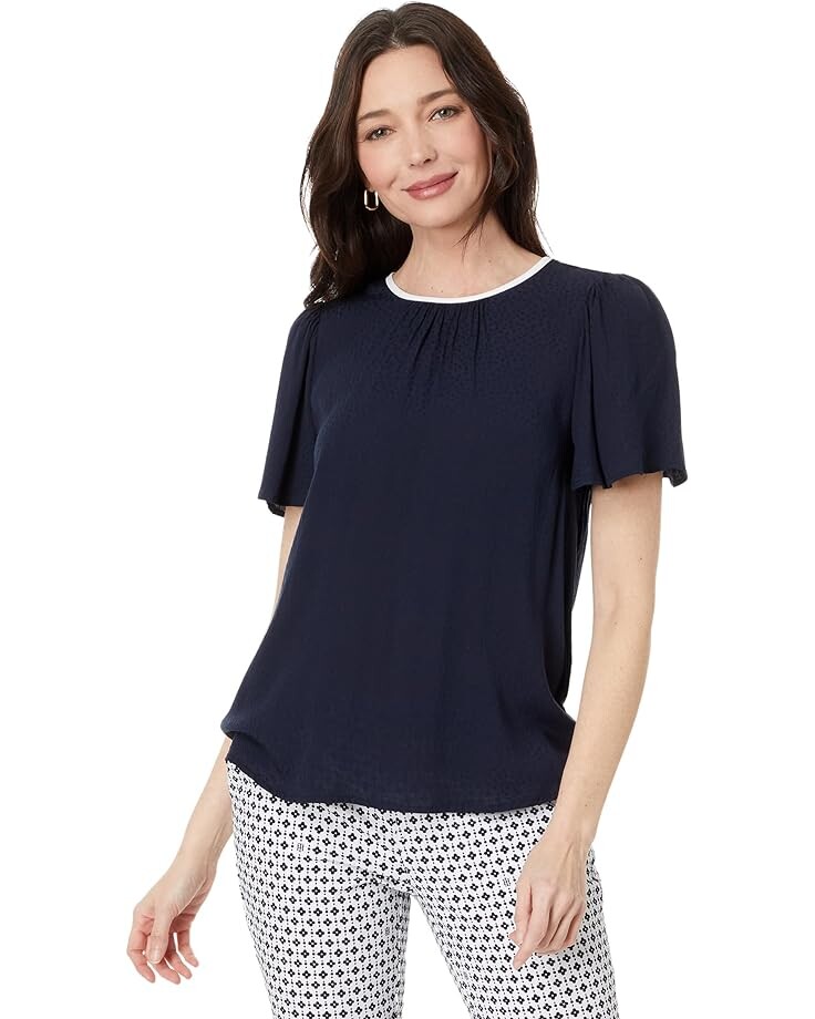 

Блуза Tommy Hilfiger Flutter Sleeve, цвет Sky Captain