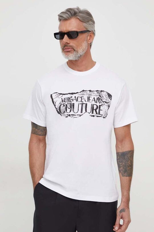 

Хлопковая футболка Versace Jeans Couture, белый