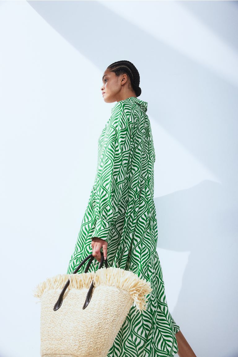 Платье-Блузка из вискозы H&M, зеленый