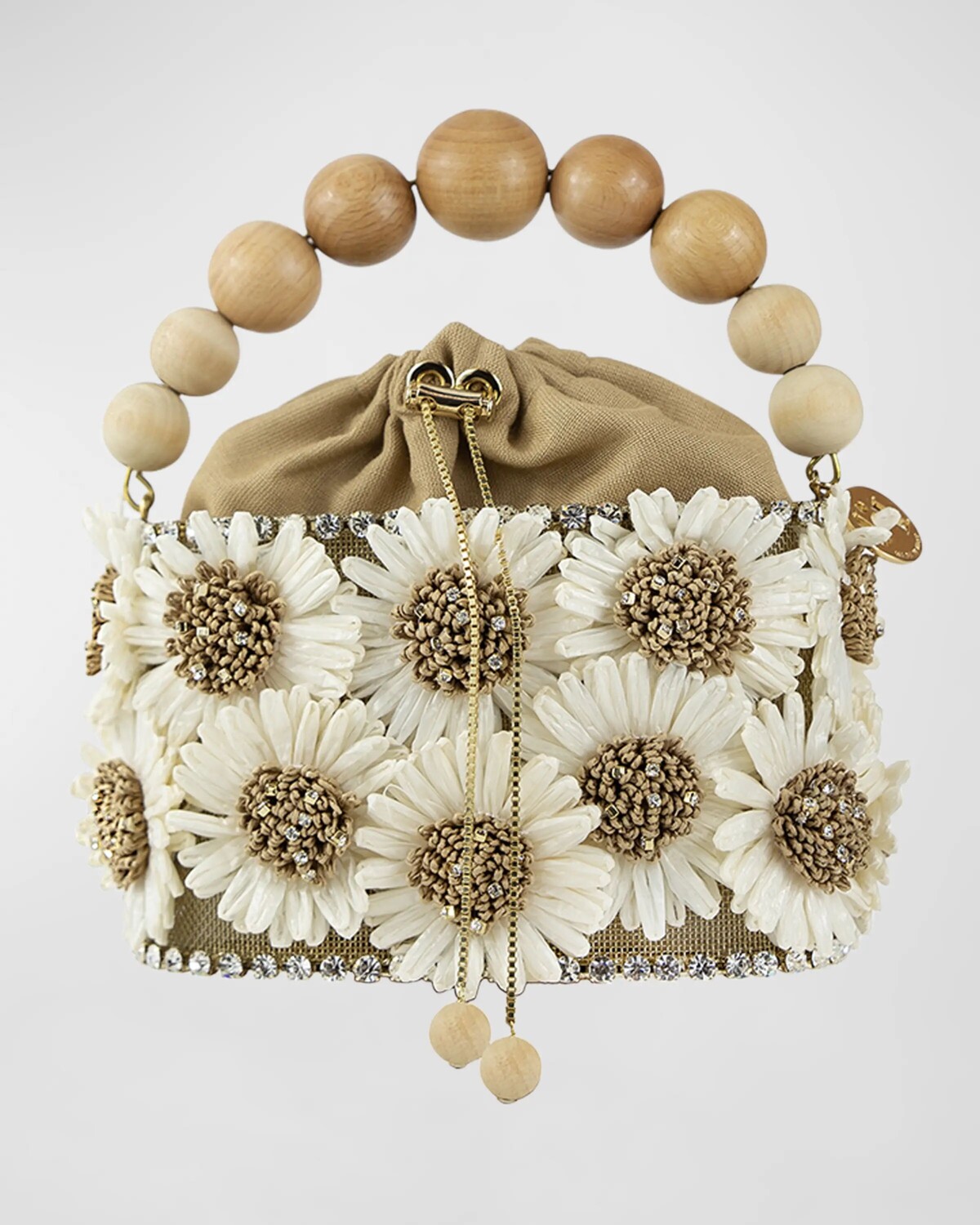 

Соломенная сумка с ручкой сверху Holli Mahalo Flower Rosantica, цвет Multi/Beige