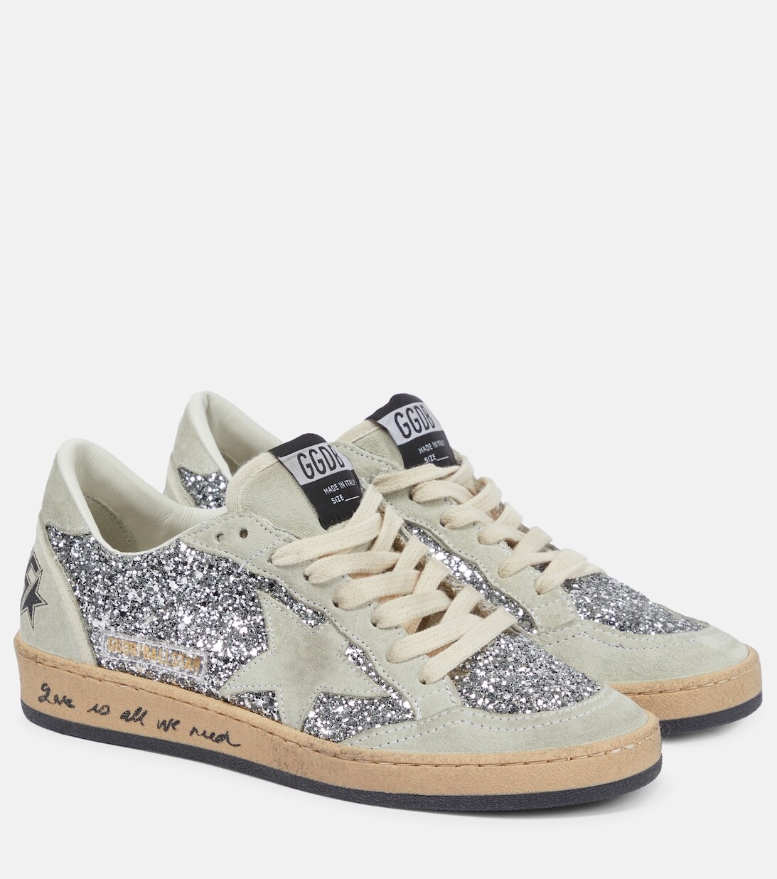 

Замшевые кроссовки Ball Star Golden Goose, серебряный