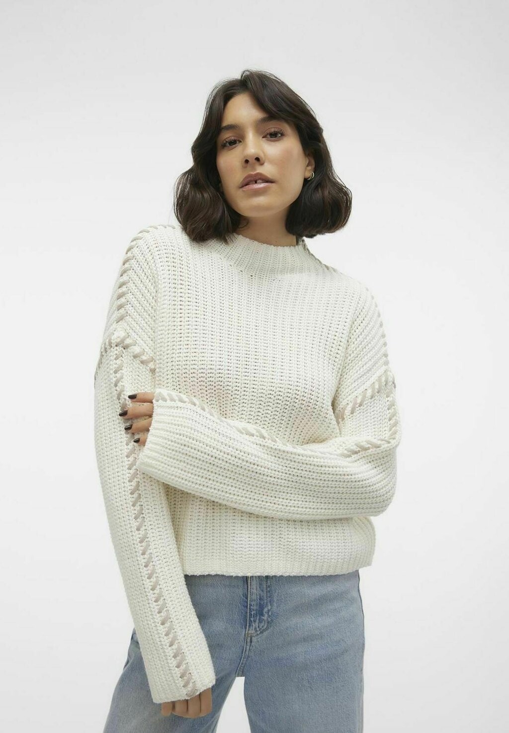 

Свитшот Vero Moda VMCREAM LS FUNNELNECK, белоснежный