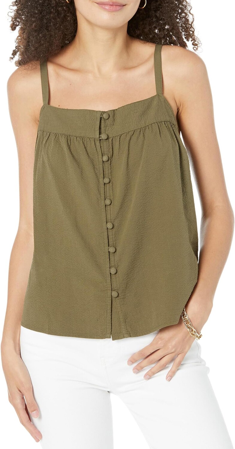 

Марина Сирсакер Топ Faherty, цвет Military Olive