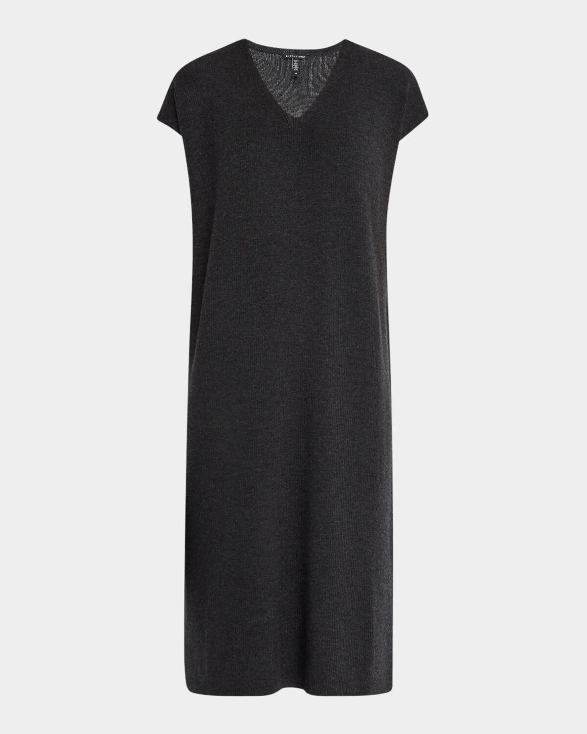 

Платье миди из мериносовой шерсти в рубчик Eileen Fisher, цвет Charcoal