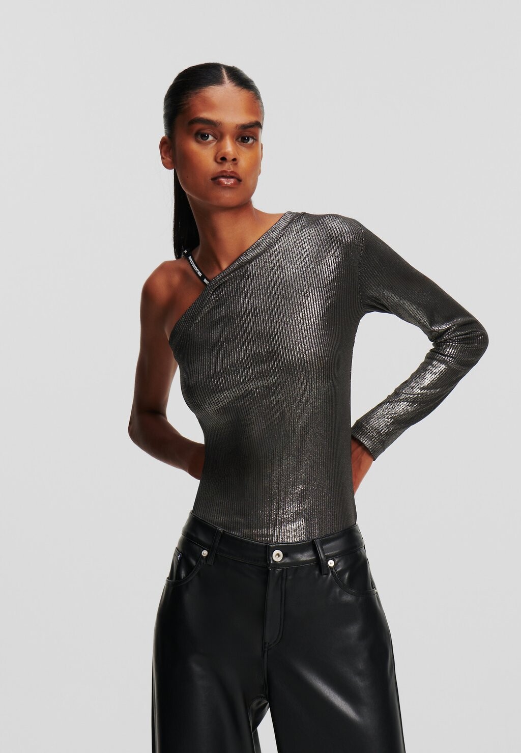 

Блузка Karl Lagerfeld Jeans LSLV, цвет metallic gun metal