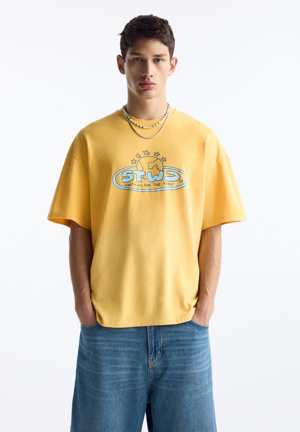 

Футболка с принтом PULL&BEAR, желтый