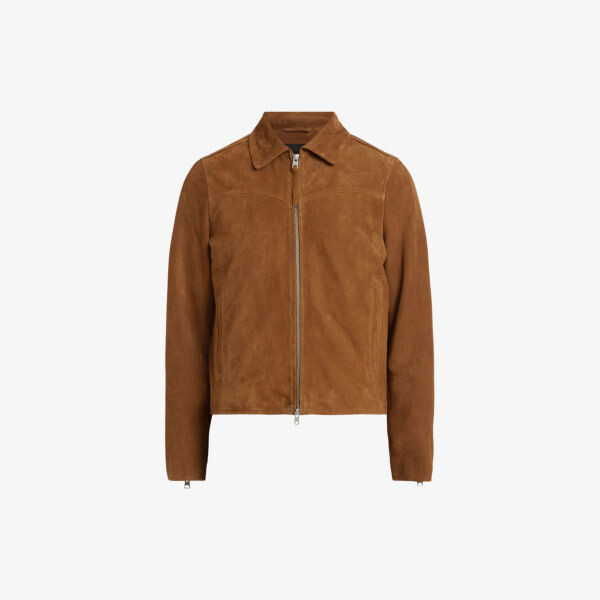 

Замшевая куртка tanner с прорезными карманами Allsaints, коричневый