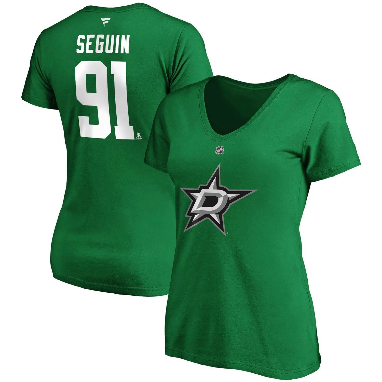 

Женская футболка Fanatics с логотипом Tyler Seguin Kelly Green Dallas Stars, аутентичная футболка с v-образным вырезом и именем и номером Fanatics