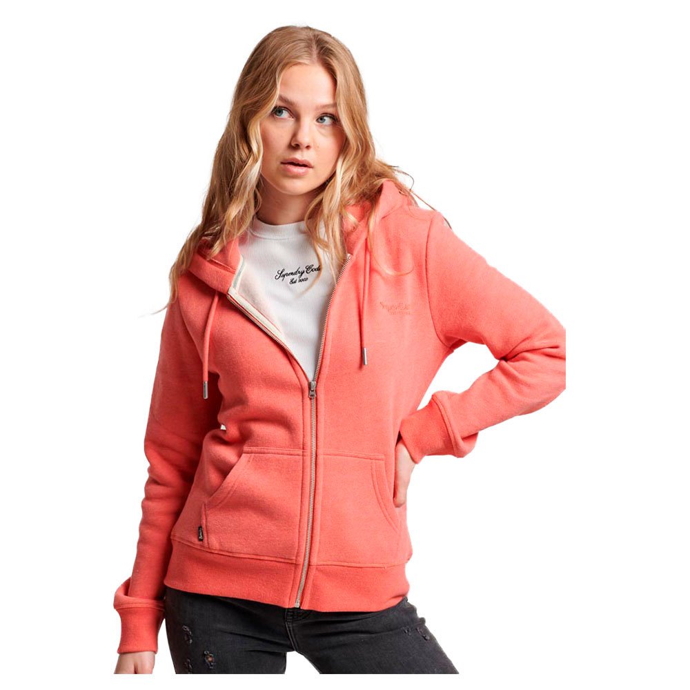 

Толстовка Superdry Essential Logo Full Zip, оранжевый