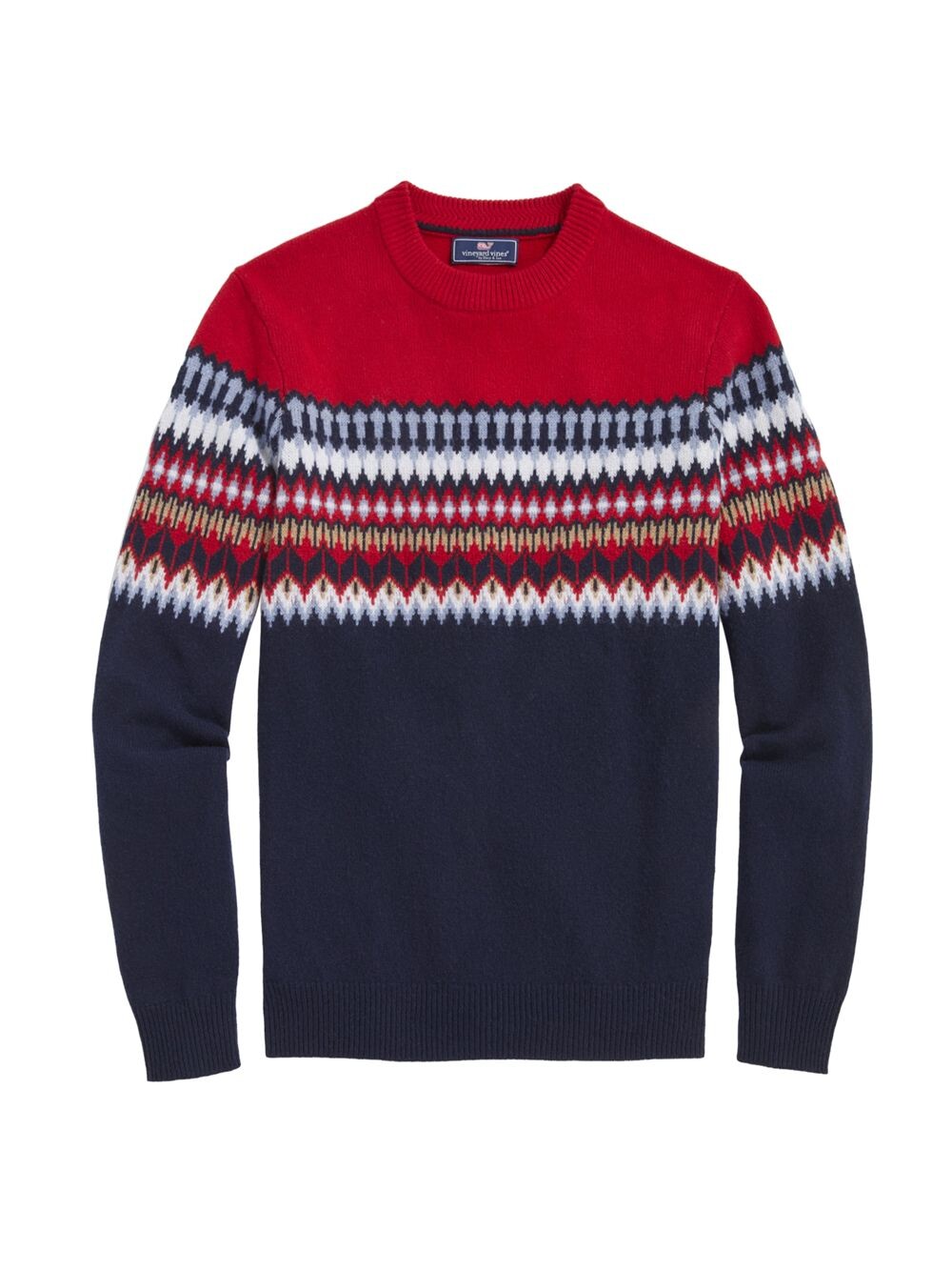 

Свитер Fair Isle из смесовой шерсти Vineyard Vines, красный