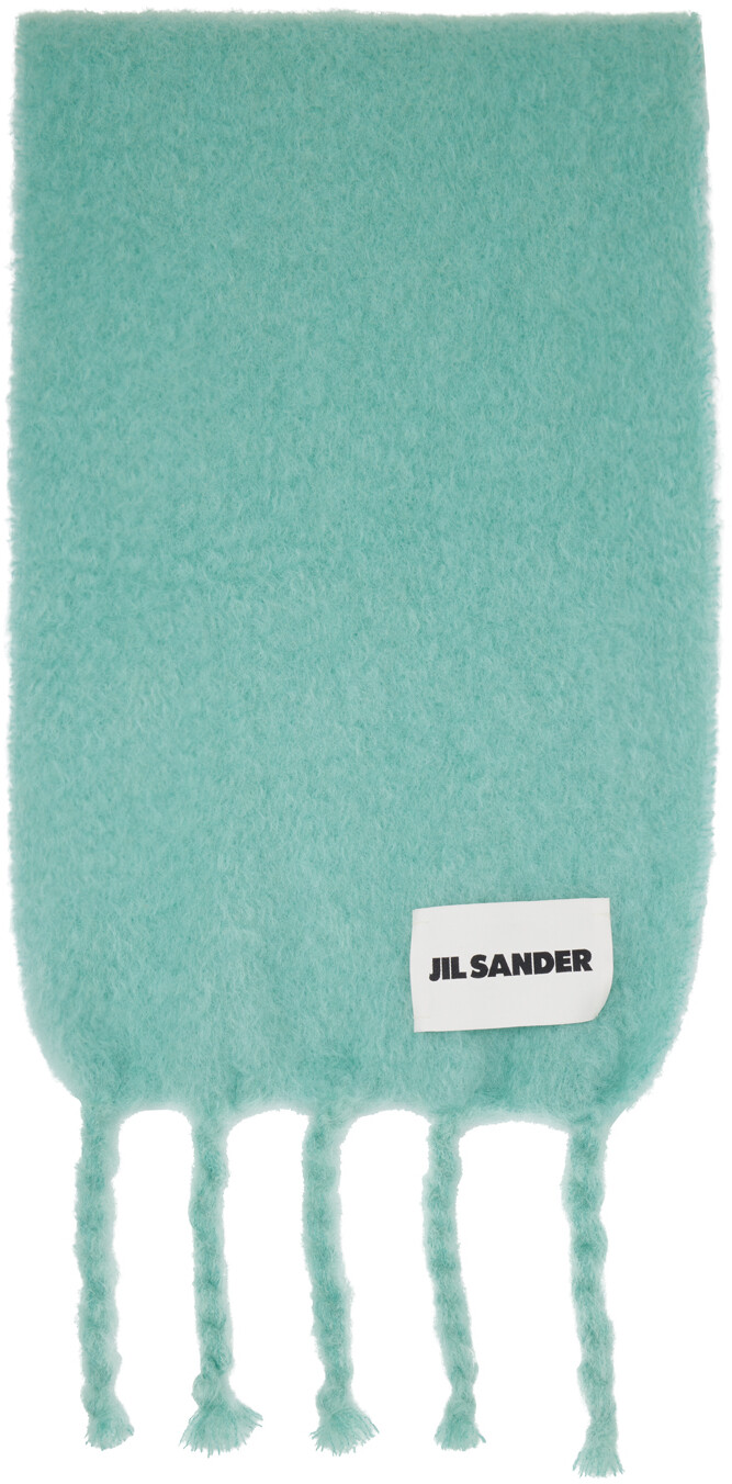 

Синий шарф из мохера Jil Sander