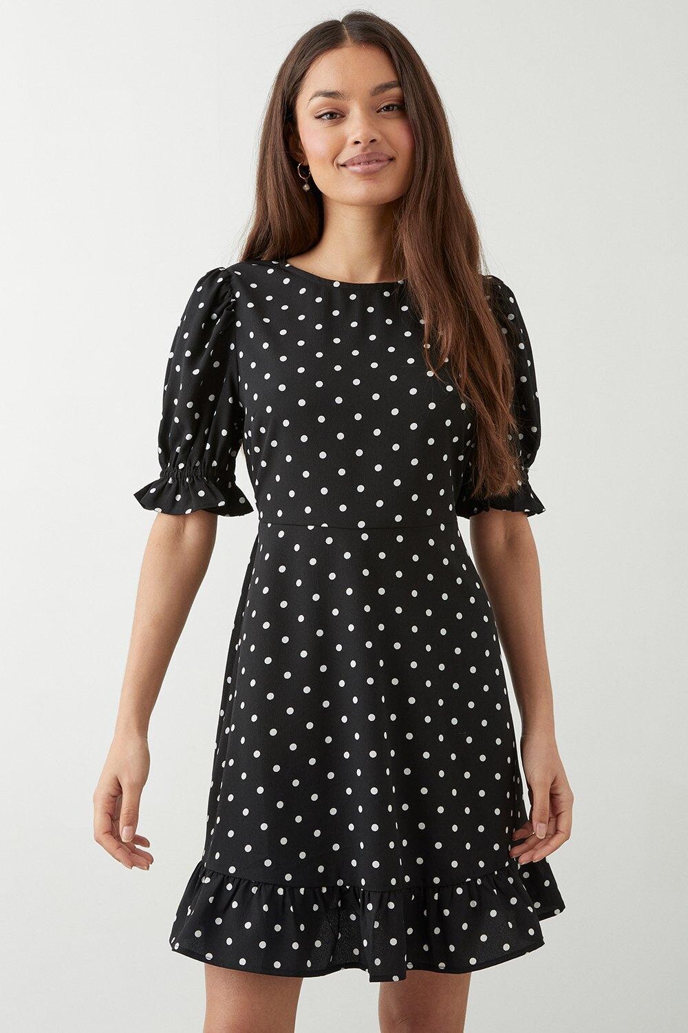

Мини-платье Petite Mono с оборками на подоле Dorothy Perkins, мультиколор