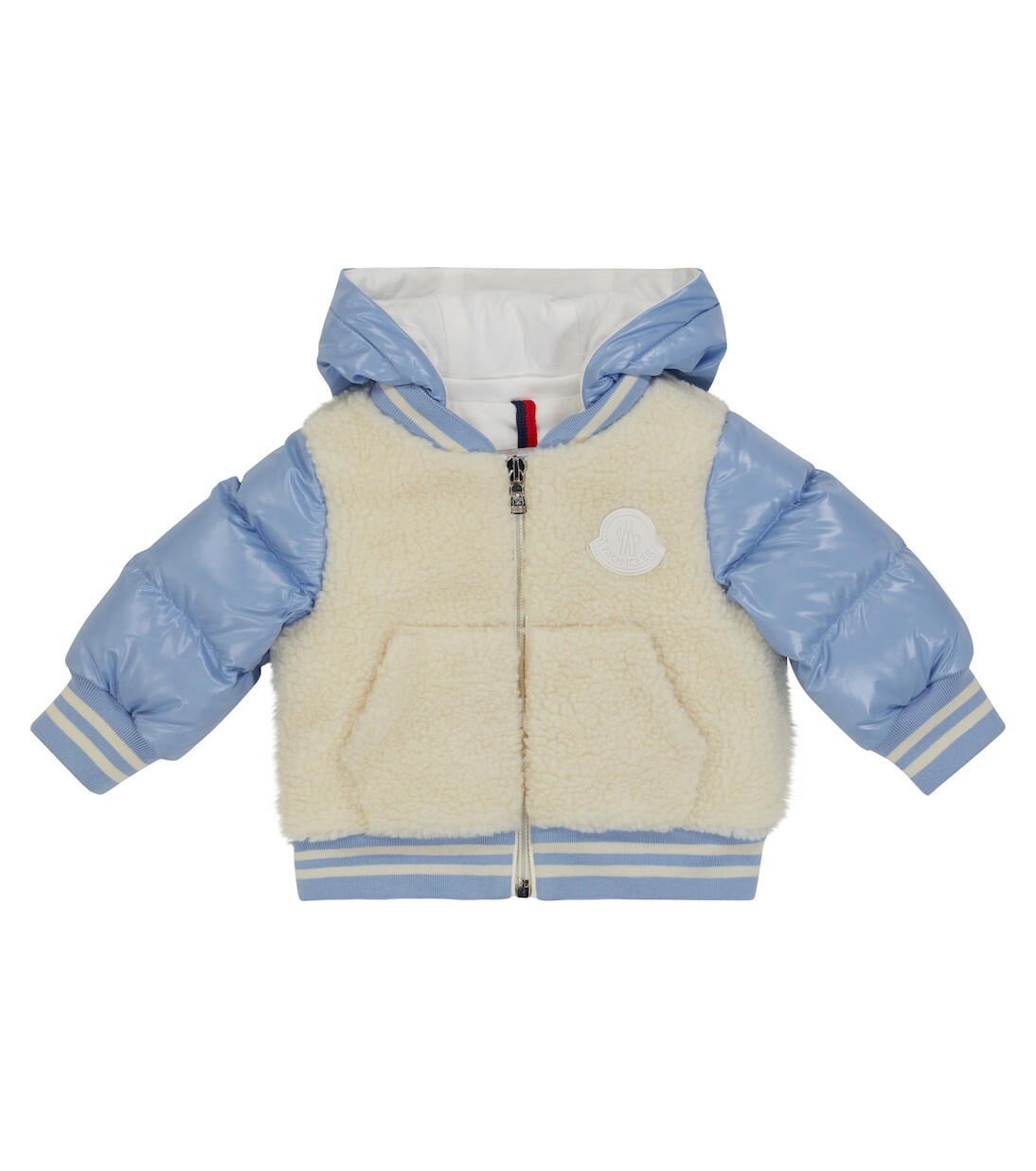 

Детская куртка из флиса и пуховика Moncler Enfant, белый