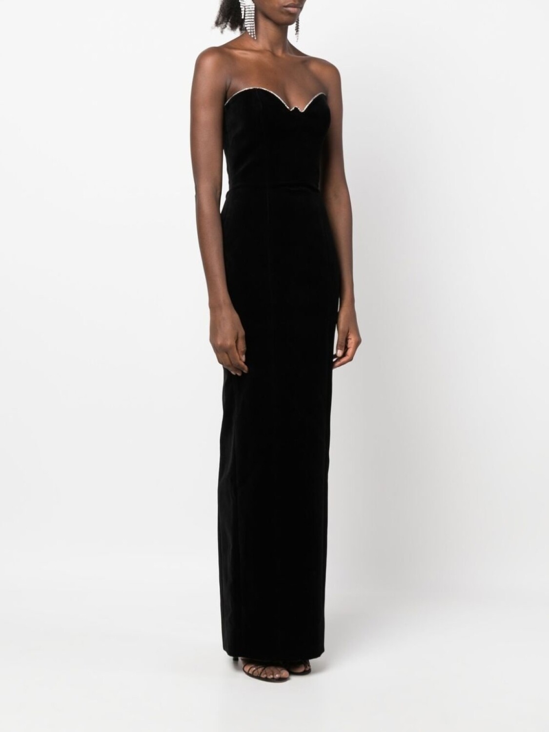 

Платье макси с открытыми плечами Alexandre Vauthier, черный