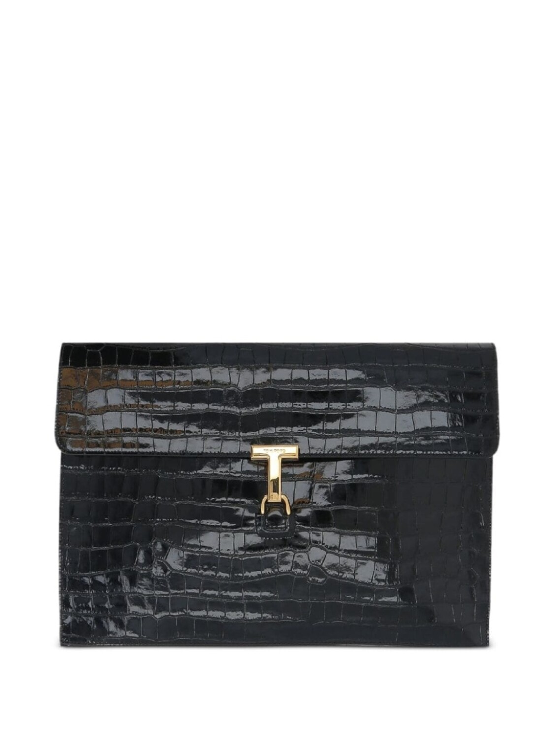 

Клатч с тиснением под крокодила TOM FORD, черный