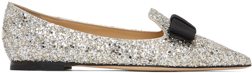 

Серебряные праздничные тапочки Jimmy Choo